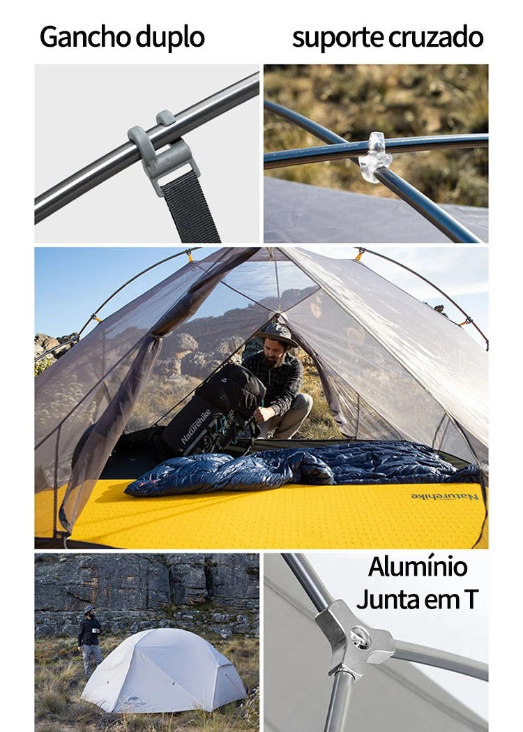 Naturehike-Mongar 2 barraca camping, Ultraleve, Ao ar livre, 3 Temporada, imperm
