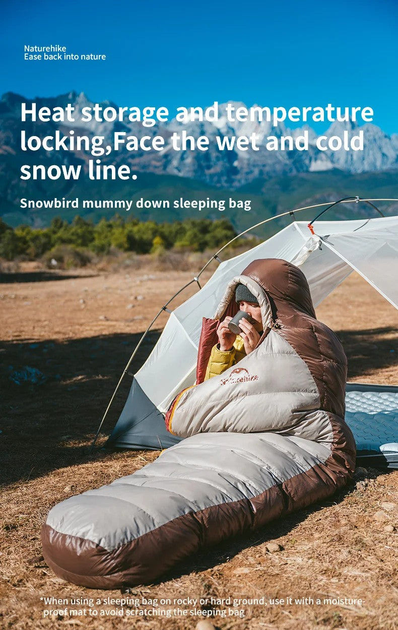 Naturehike saco de dormir ultraleve à prova d'água múmia saco de dormir snowbird