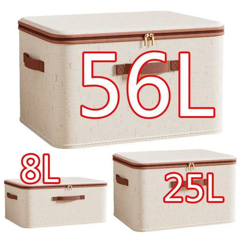 Grande caixa de armazenamento doméstico resistente casca dura algodão linho caix