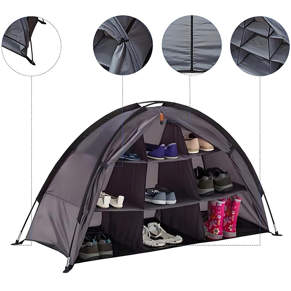 Armário para organizacao de roupas e outros itens em acampamento