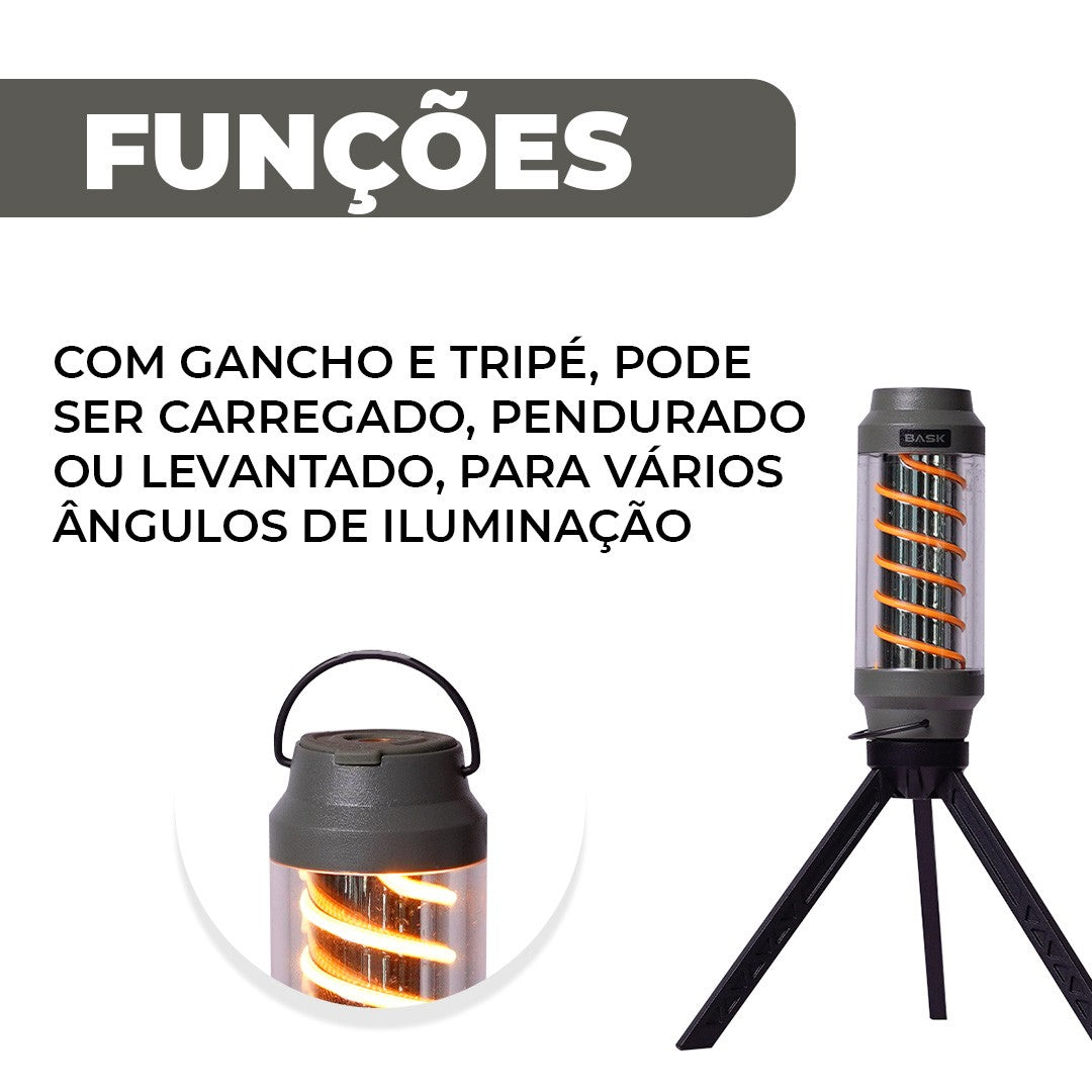 Iluminação longa portátil ultraleve à prova d'água recarregável LED Mini luz de