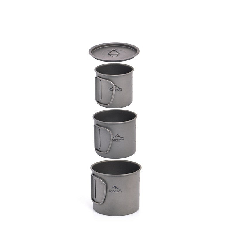 Widesea caneca de acampamento copo de titânio utensílios de mesa turísticos uten