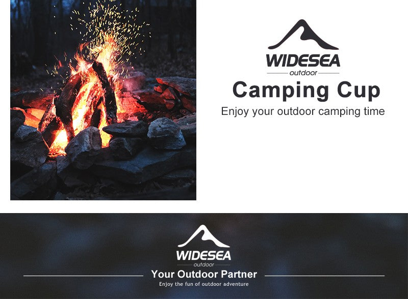 Widesea caneca de acampamento copo de titânio utensílios de mesa turísticos uten