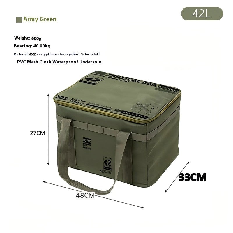 Bolsa de armazenamento tática para acampamento, 30-42l, caixa dobrável isolada,