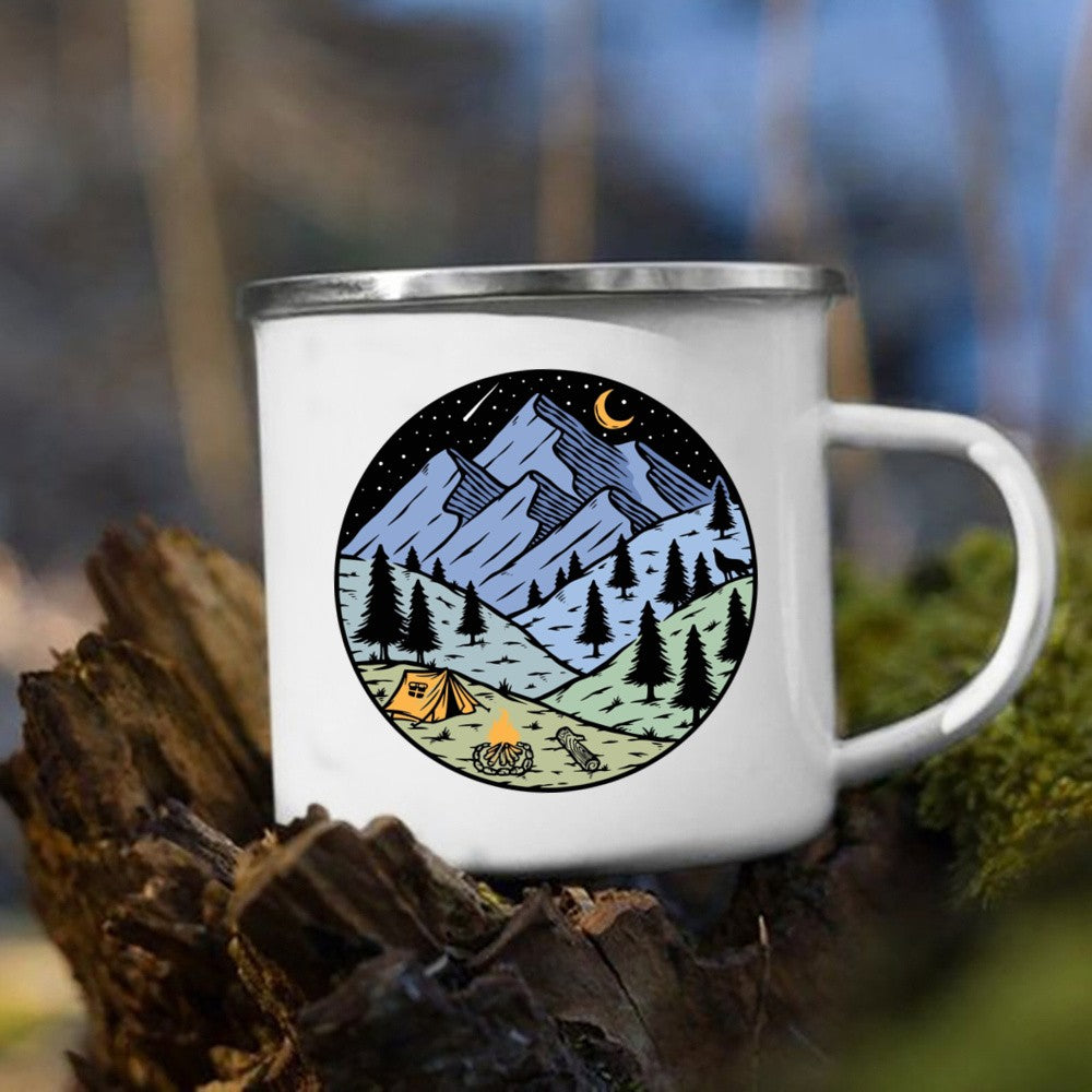 Caneca esmaltada camping