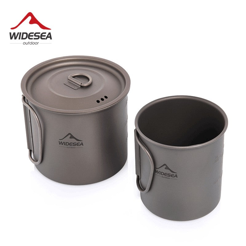 Widesea caneca de acampamento copo de titânio utensílios de mesa turísticos uten