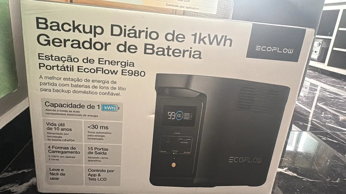EcoFlow Delta Black Estação de Energia 500W / 980Wh