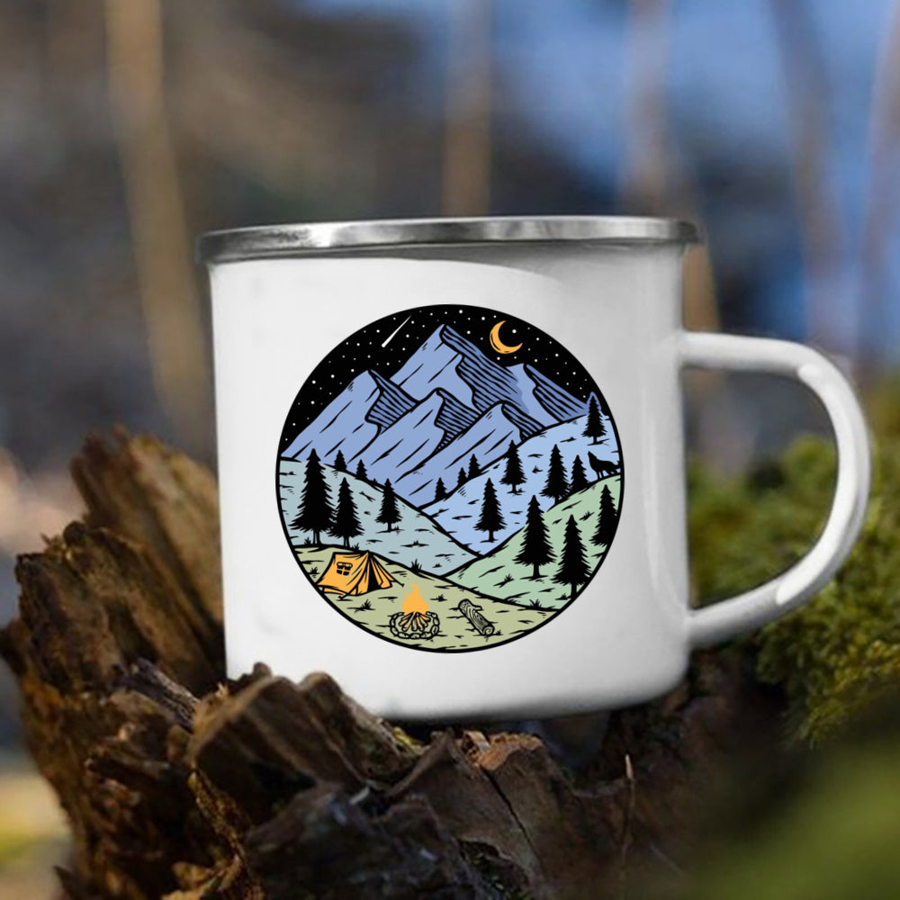 Caneca esmaltada camping