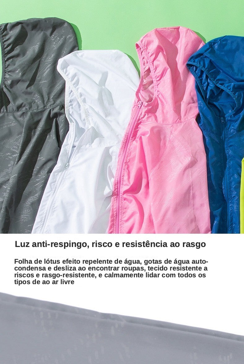 Casaco impermeável para homens e mulheres, roupas de proteção solar, roupas de p