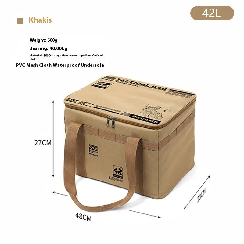 Bolsa de armazenamento tática para acampamento, 30-42l, caixa dobrável isolada,