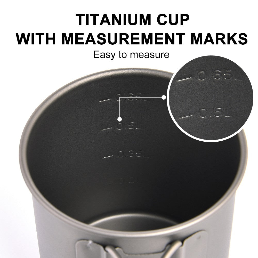 Widesea caneca de acampamento copo de titânio utensílios de mesa turísticos uten