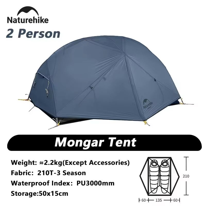 Naturehike Mongar 2 barraca de camping a prova d'água 2 pessoas ultralight campi