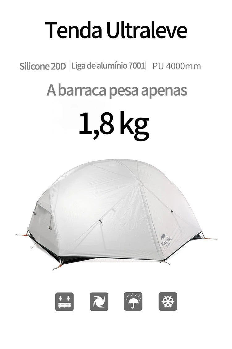 Naturehike-Mongar 2 barraca camping, Ultraleve, Ao ar livre, 3 Temporada, imperm
