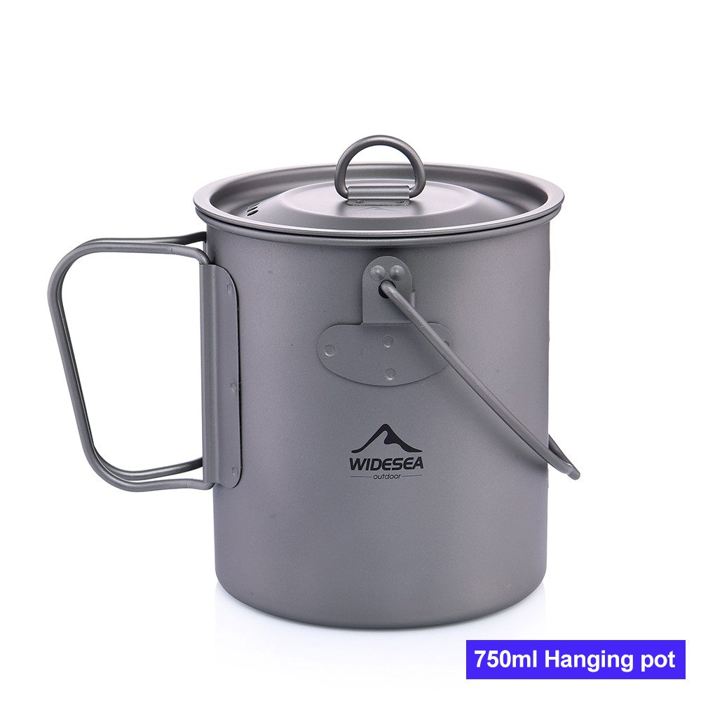Widesea caneca de acampamento copo de titânio utensílios de mesa turísticos uten