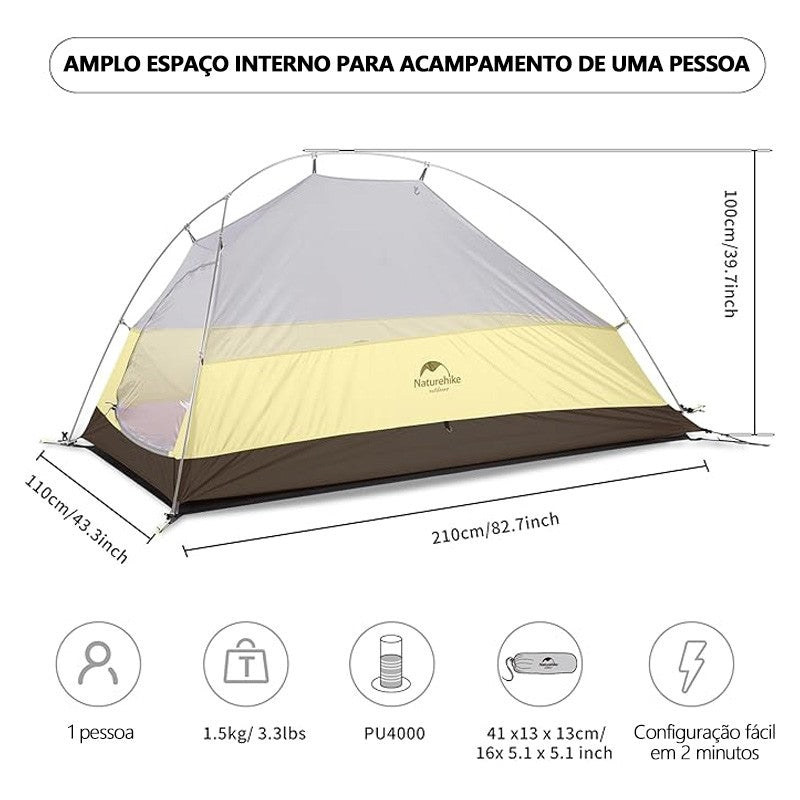 Naturehike barraca de camping Cloud Up 1 Pessoa Ultraleve