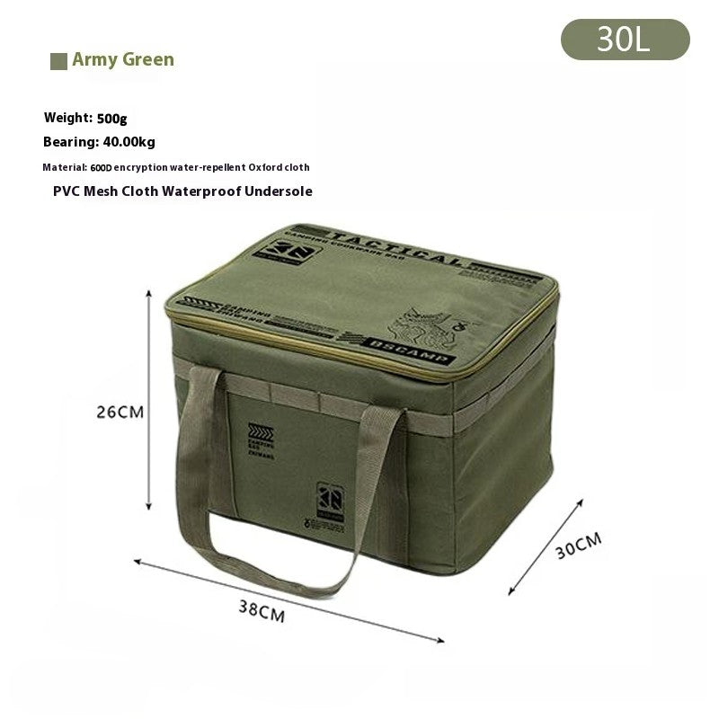 Bolsa de armazenamento tática para acampamento, 30-42l, caixa dobrável isolada,