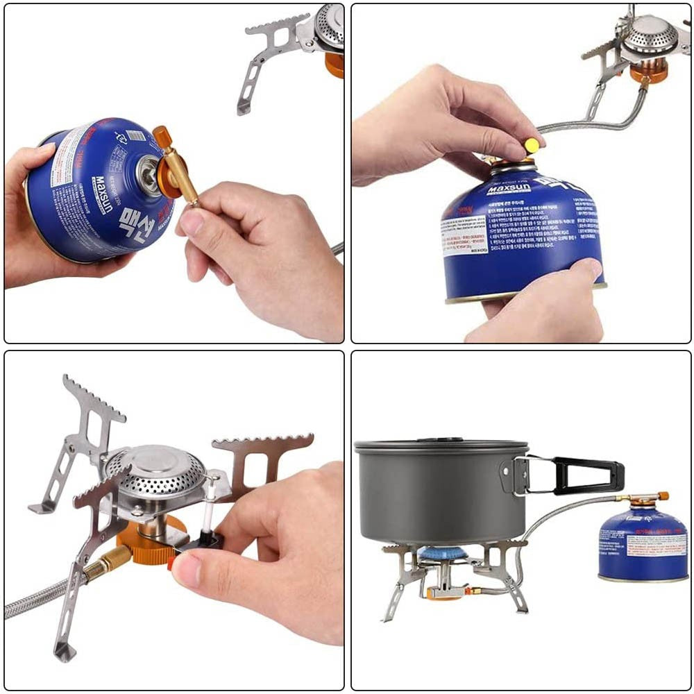 Fogareiro a gás para acampamento - com adaptador gas de tubo