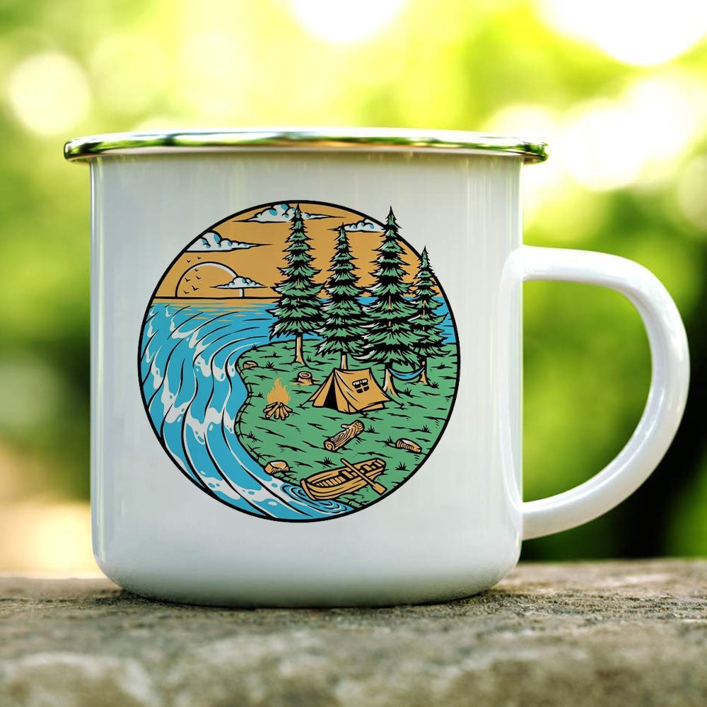 Caneca esmaltada camping