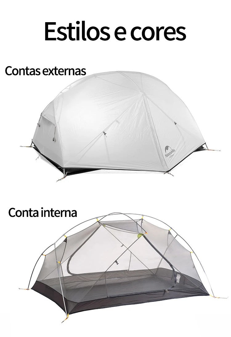 Naturehike Mongar 2 barraca de camping a prova d'água 2 pessoas ultralight campi