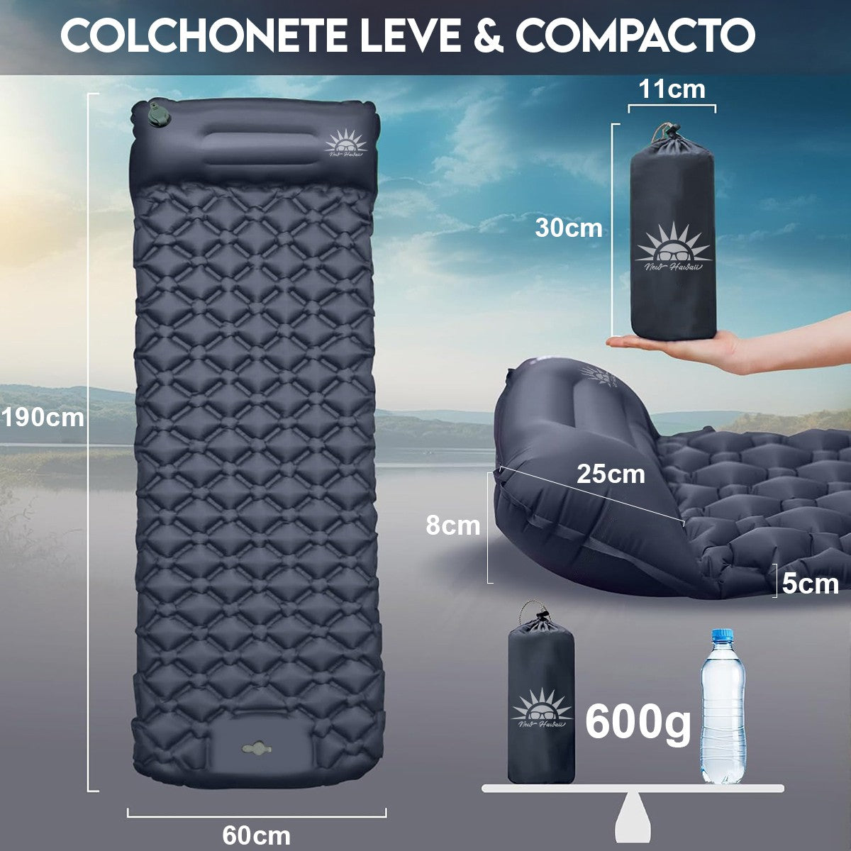 Colchão Inflável De Acampamento Ao Ar Livre,Almofada de Dormir Com Travesseiro A