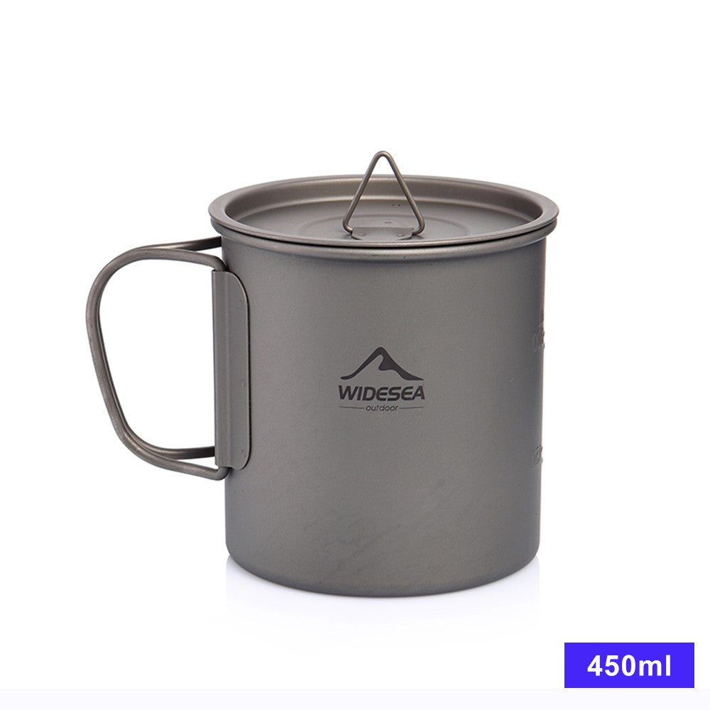 Widesea caneca de acampamento copo de titânio utensílios de mesa turísticos uten