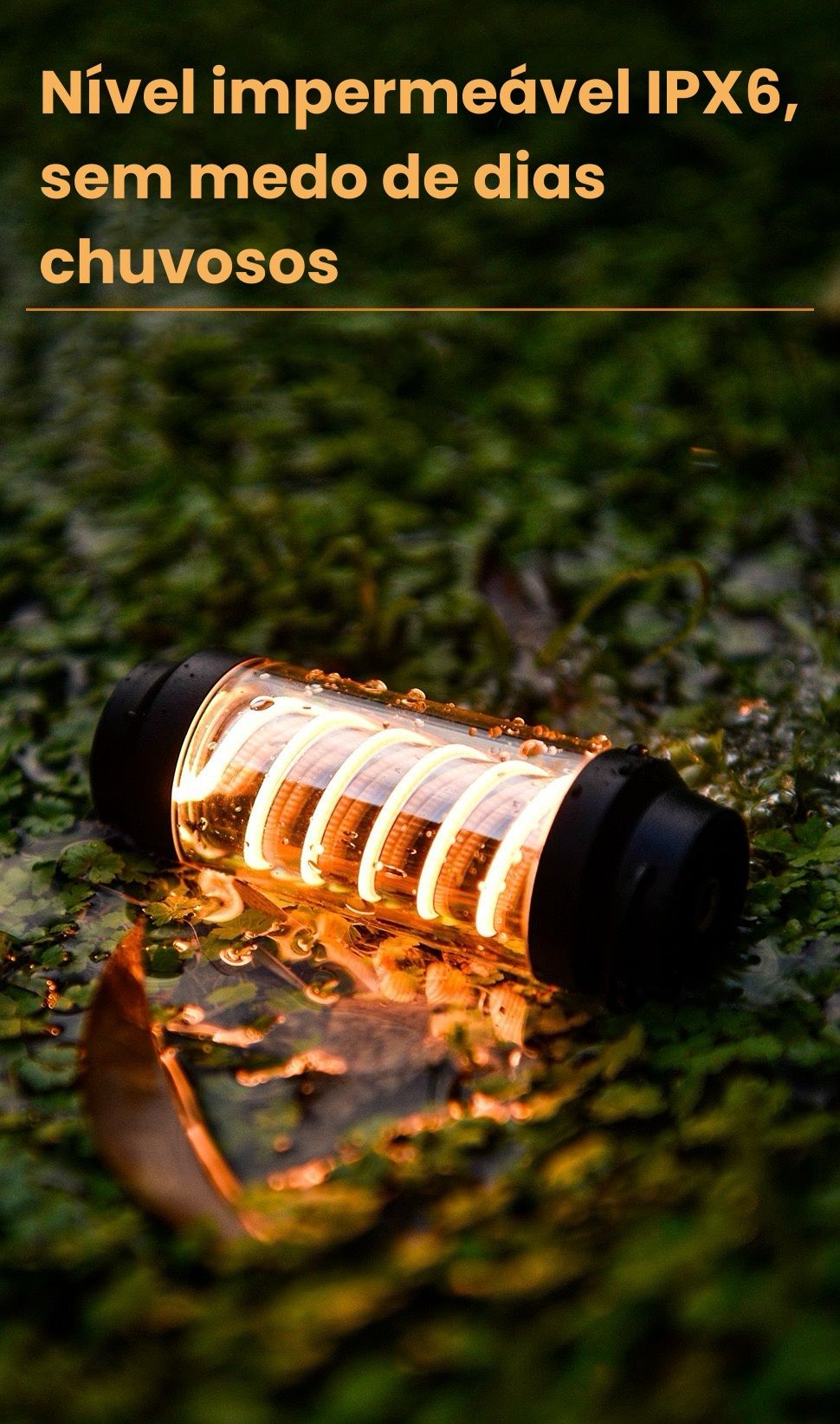 Iluminação longa portátil ultraleve à prova d'água recarregável LED Mini luz de
