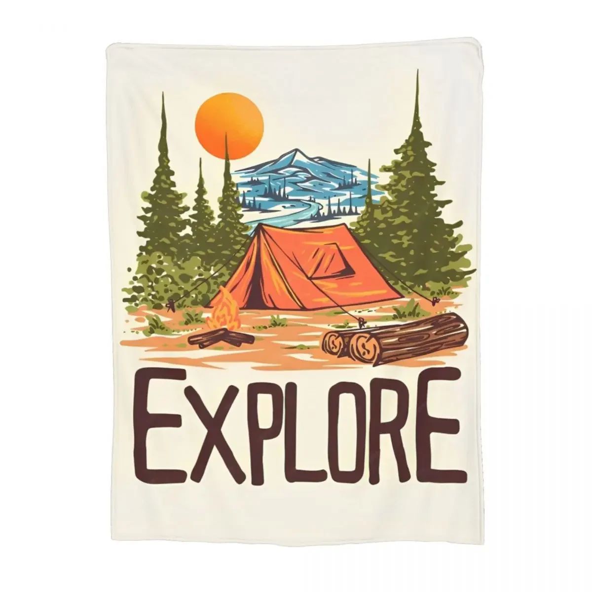 Cobertor de acampamento estilo americano manta multifuncional para exterior deco