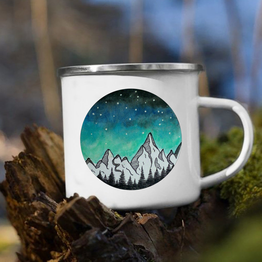 Caneca esmaltada camping