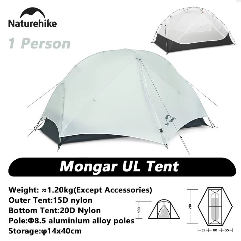 Naturehike-Mongar 2 barraca camping, Ultraleve, Ao ar livre, 3 Temporada, imperm