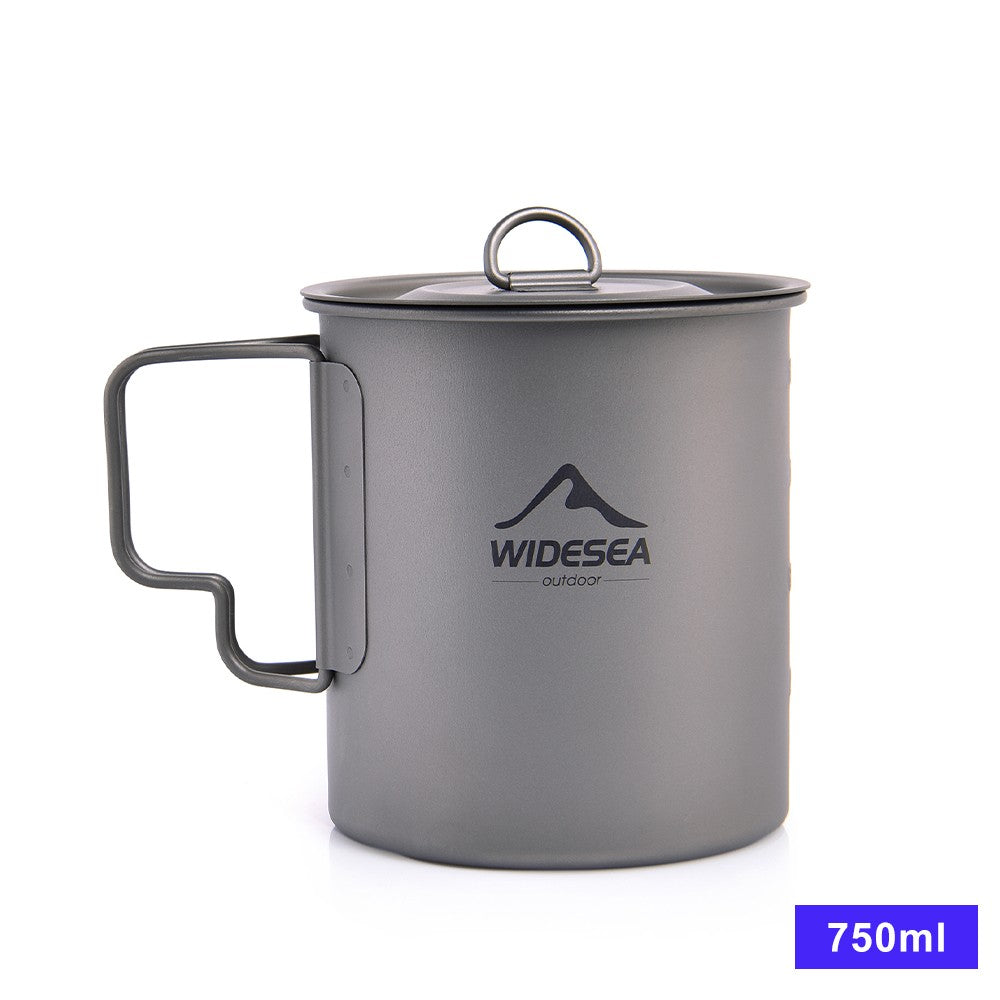 Widesea caneca de acampamento copo de titânio utensílios de mesa turísticos uten
