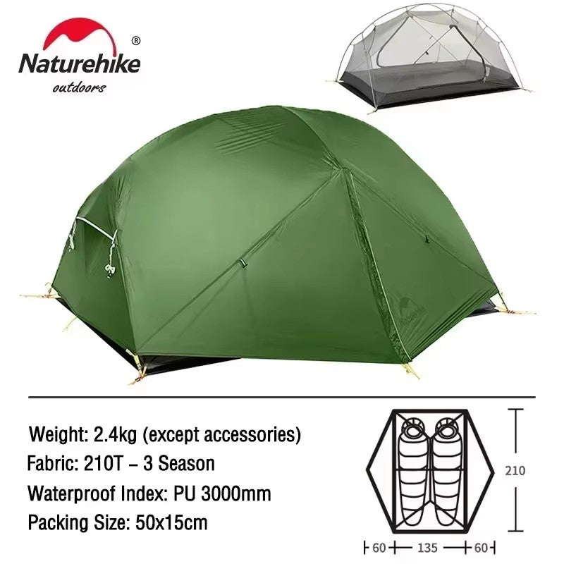 Naturehike Mongar 2 barraca de camping a prova d'água 2 pessoas ultralight campi